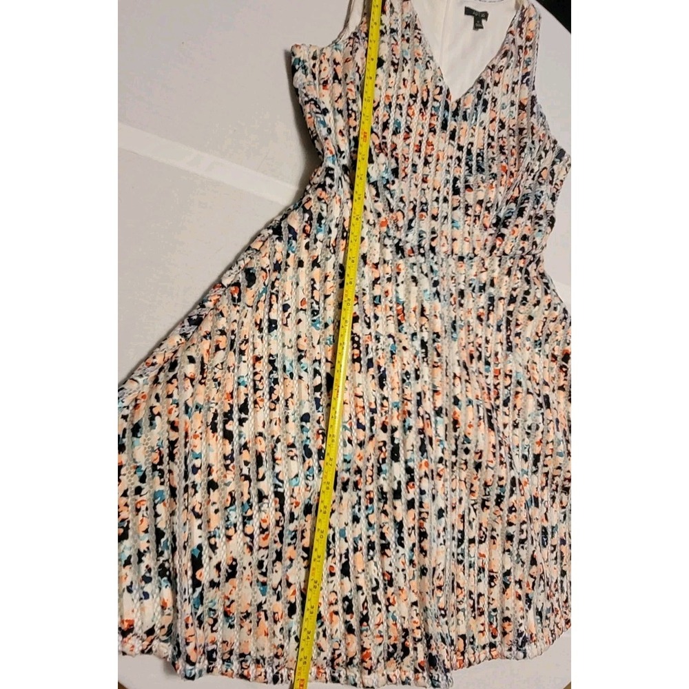 Apartment 9 Size 10 Mesh Fit & Flare Dress Lined Sleeveless V-Neck Career - Picture 7 of 13